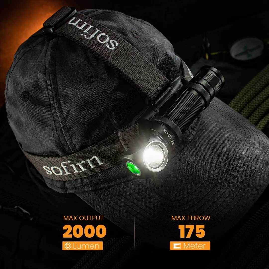 Sofirn HS40 SST40 LED Headlamp 2000lm USB C Rechargeable 18650 Flashlight Powerful Headlight with Magnet Tail Cap