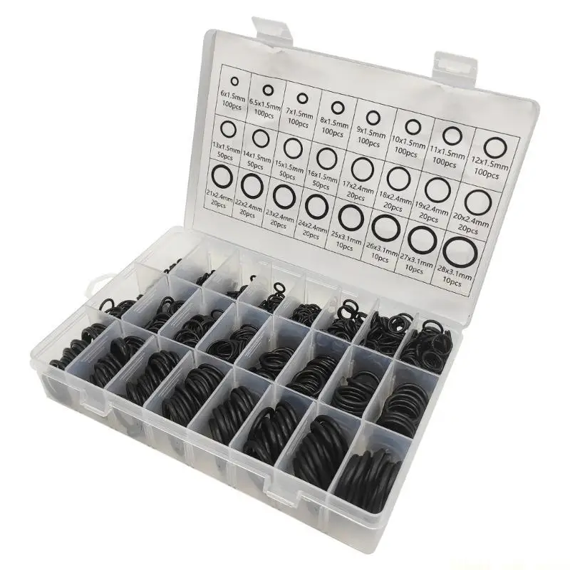 A2BE Multi size Rubber Washer Assortment 1200pcs Sealing Rings for Home Improvement