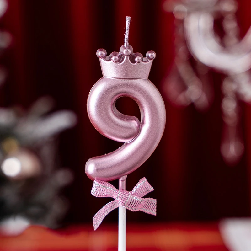 Rosa Digitale Kerzen 0-9 Zahlen Geburtstagskerzen Kuchendekoration Baby-Shower Jubiläumstag Kucheneinlage Deko-Zubehör