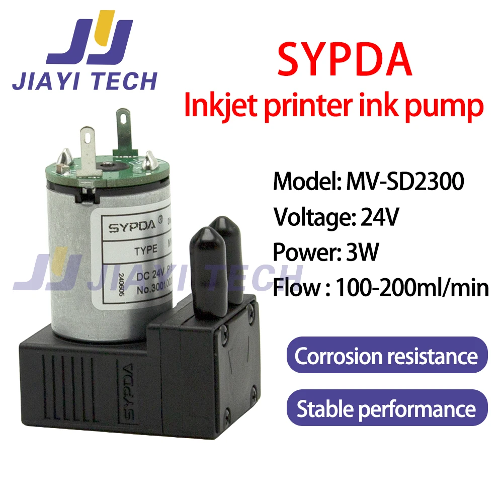 2Pcs For Sypda 3w Diaphragm Pump DC 24V MV-SD2300 100-200ml/min Ink Pump for Printer Diaphragm Pump