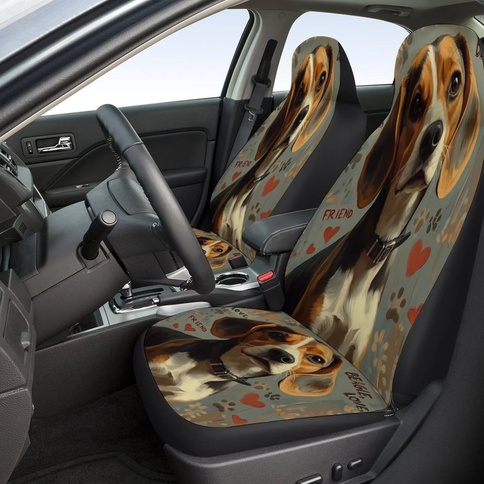 Beagle Love Friend Has Created A Universal Car Seat Cover Set Suitable For Most Vehicles. This Trendy And High-Quality Set Inclu