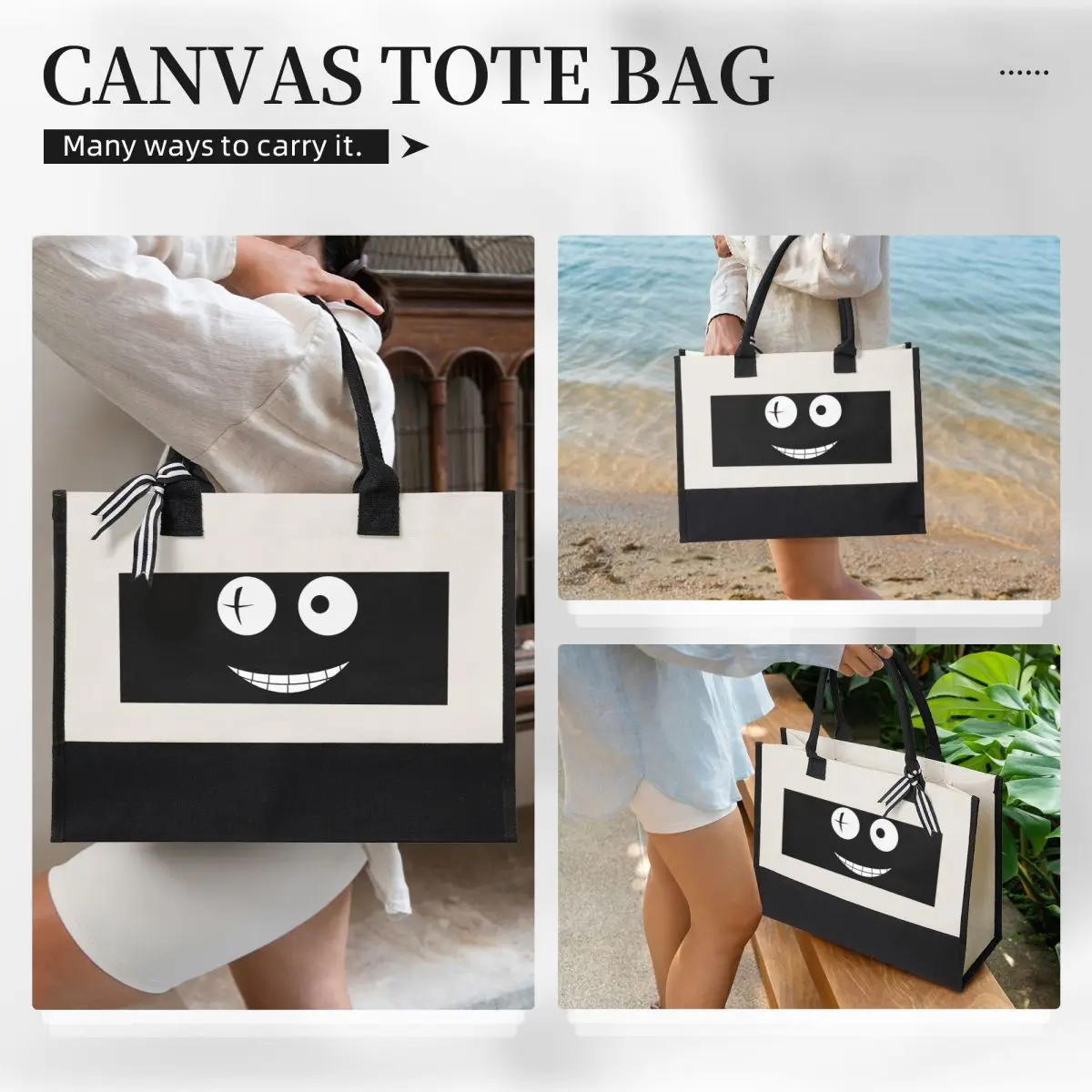 New Women Canvas Tote Bag Shoulder Crossbody Handbag Ladies Reusable Tote Shopper Travel Bags Large Capacity 615487391