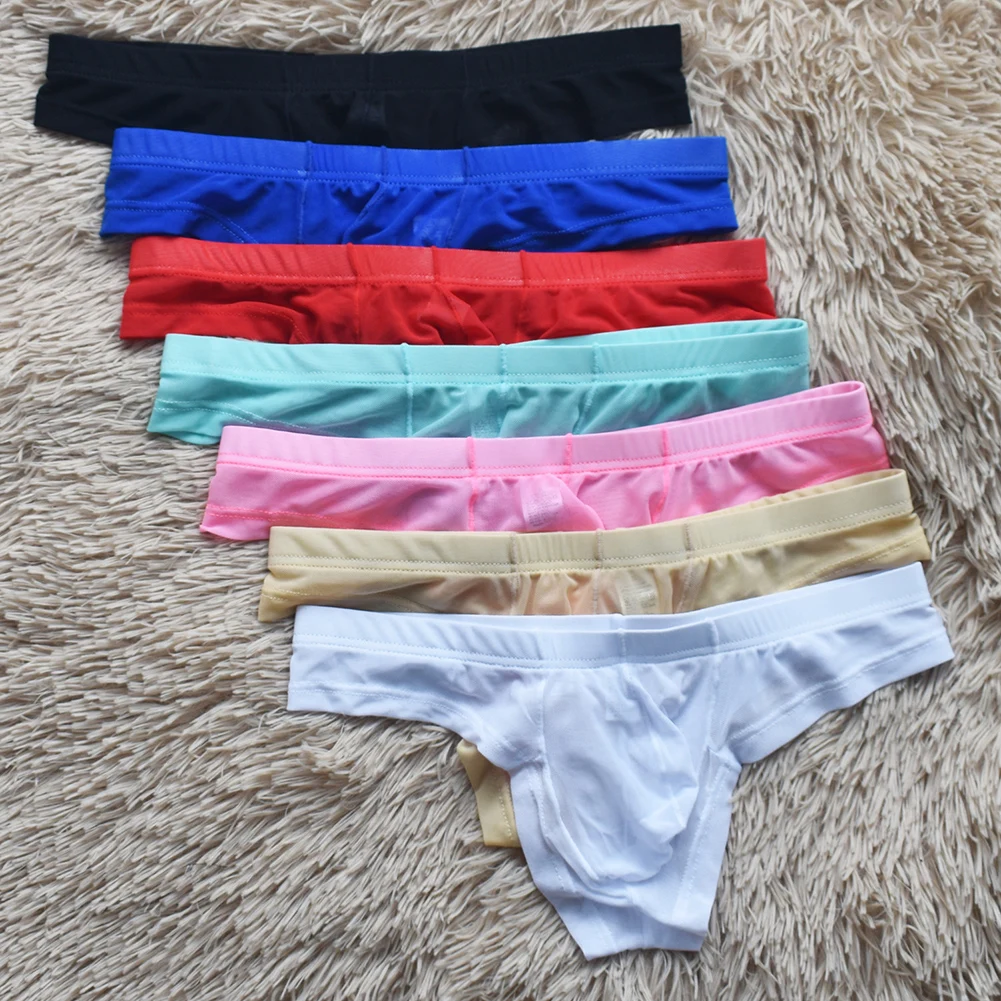

Lightweight Transparent Mesh Men's Thongs G Strings Underwear Low Waist Style with Pouch Support Nylon Spandex Fabric