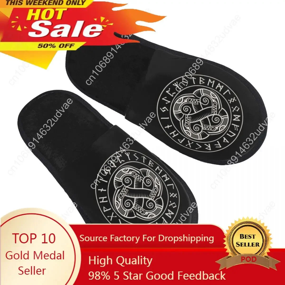 

Winter Women Men Non-Slip Flat Slippers Scandinavian Viking Dragon Indoor Fur Soft Warm Shoes