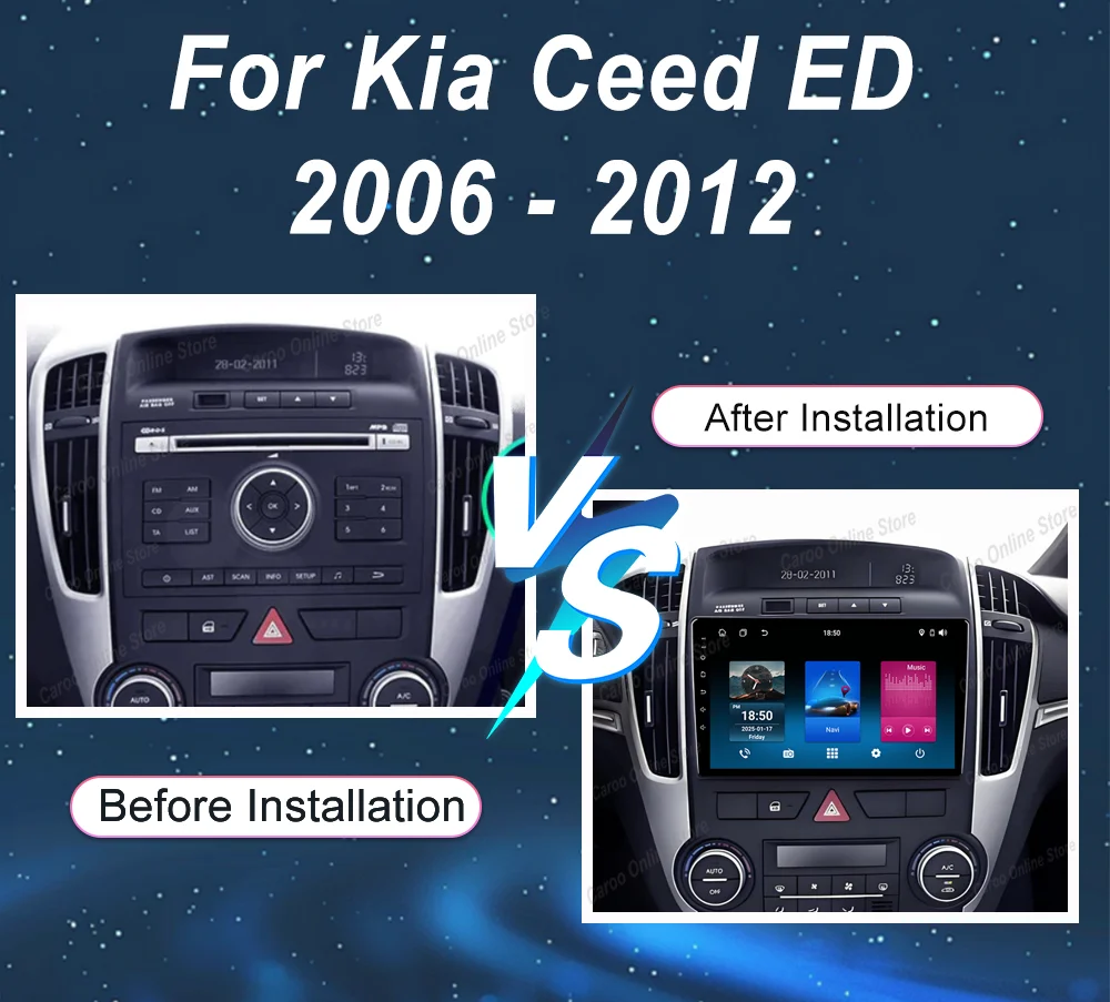 Car DVD Android 16 For Kia Ceed ED 2006 -2012 Auto Radio GPS Navigation Carplay Wirerless Multimedia Video Player WIFI Bluetooth view 2