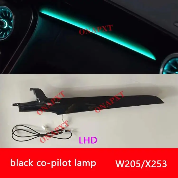 LHD RHD MB Co-pilot For Mercedes-Benz C W205 Coupe GLC X253 2014-2022 Neon Ambient Light Passenger Atmosphere Lamp Cover