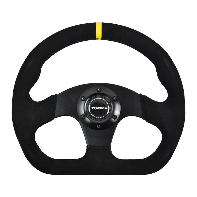 TIYPEOR Suede Steering Wheel Universal Sport Custom High Quality Steering Wheel 320mm