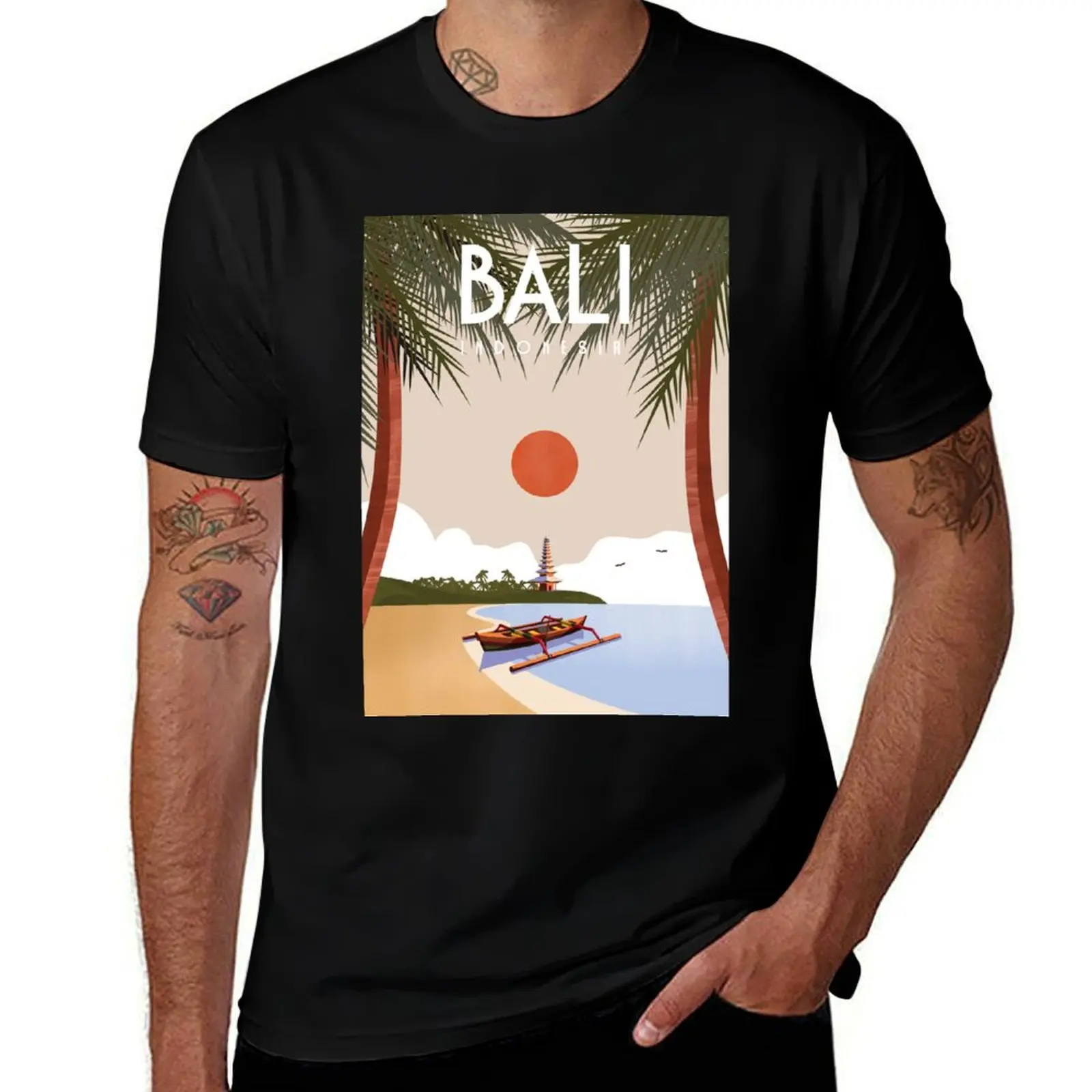 

Bali Indonesia travel poster T-Shirt man t shirts for men t shirt man plain T-Shirt