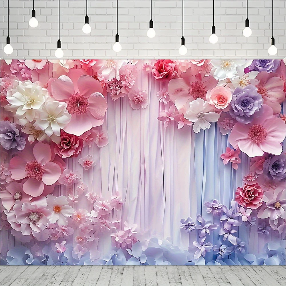 Wedding Backdrop Banner Curtain Wedding Ceremony Photo Background for Proposal Wedding Bridal Shower Floral Marriage Backdrop