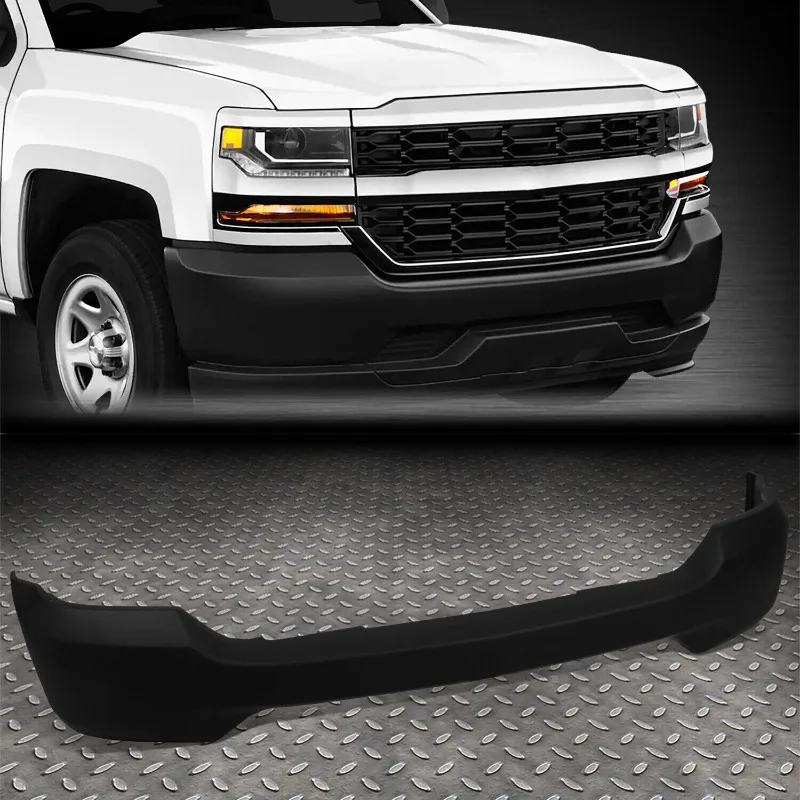 US FOR 16-19 SILVERADO 1500 BLACK FRONT BUMPER FACE BAR W/O SENSOR& FOG LIGHT HOLES