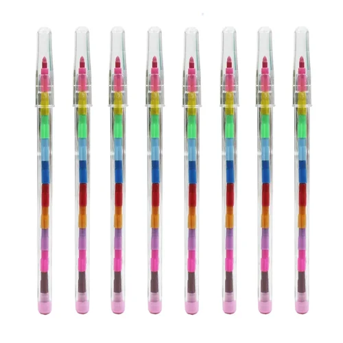 DIY 교체형 크레용 오일 파스텔 컬러 연필 낙서 펜 어린이용, 귀여운 그림 그리기 문구, 4 개입, 10 가지 색상