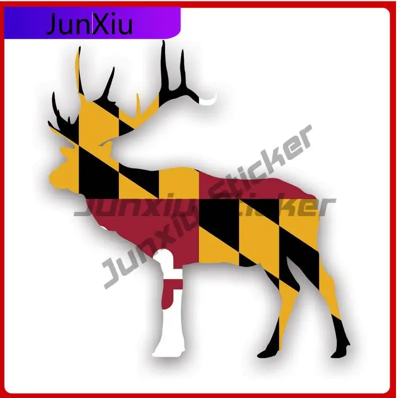 

Maryland Deer Shaped Flag Sticker Uv Protected Decals Md Stag Hunter Hunting Archery Antlers Outdoors Explore State Flag