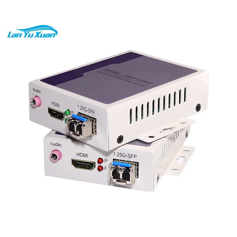 1080P HDMI Extender with 3.5mm Independent Audio Over Single Mode Single Fiber LC up to 10km HDMI Transmitter Receiver