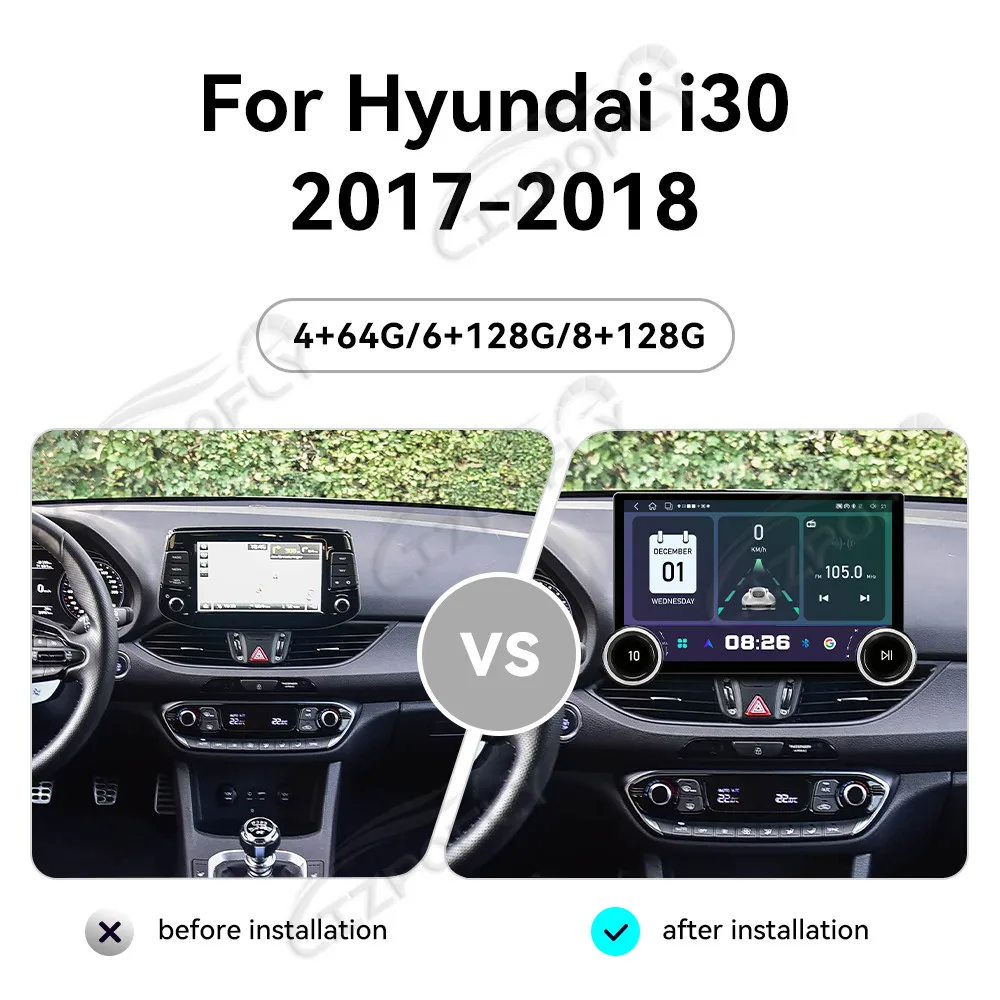 

Обновленная 11,5-дюймовая сенсорная мультимедийная система с беспроводным Carplay и Android Auto, GPS-навигацией для Hyundai i30 2017–2018 годов