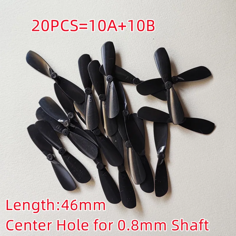 4/8/20PCS 46mm 4.6cm Props Mini Propellers Blades Props A B For 0.8mm Shaft R/C Spare Parts Access Small Mini Quadcopter Drone