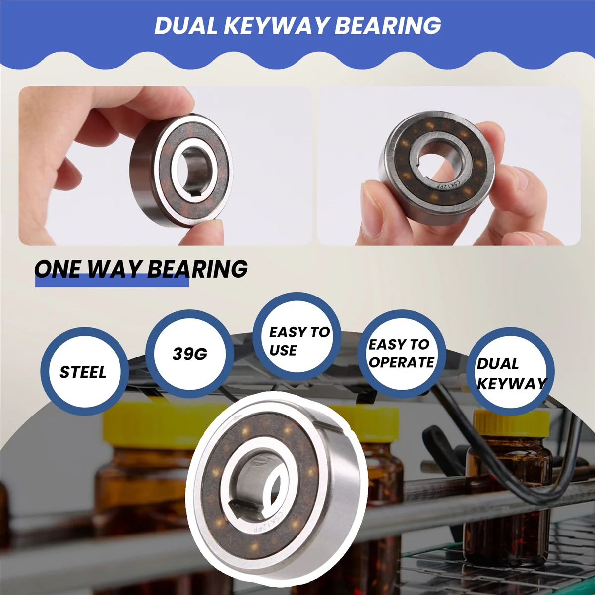 CSK12PP One Way Clutch Dual Keyway Bearing 12 x 32 x 10mm