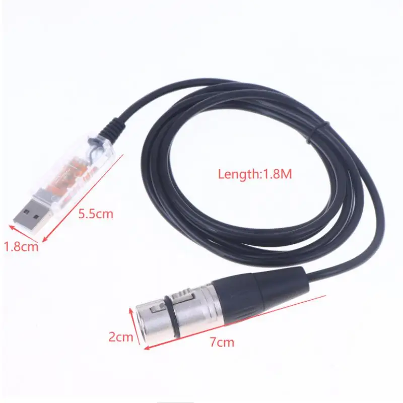 USB To DMX Interface Adapter QLC DMX512 Computer PC Stage Lighting Controller Dimmer For SGM DMXking DMXcontrol Freestyler Cable