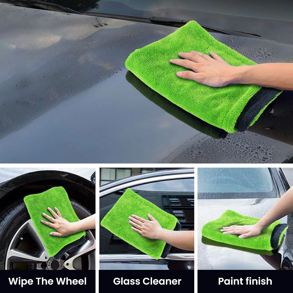 Microfiber Car Drying Towel Set 40x60/60x90cm Lint Free Scratch Free Absorbent for Cars SUVs Trucks RVs Boats
