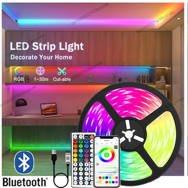 

LED Strip Lights for Bedroom LED 1-5m 10m 15m 20m 30m Color 5050 RGB Led Tape Room Decoration TV Backlight Bluetooth Neon Lights