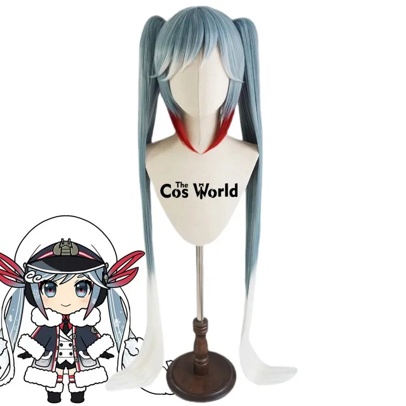 

VOCALOID 2022 Snow Miku 120 см длинные прямые аниме косплей парики волокно термостойкие синтетические волосы + шапочка для парика