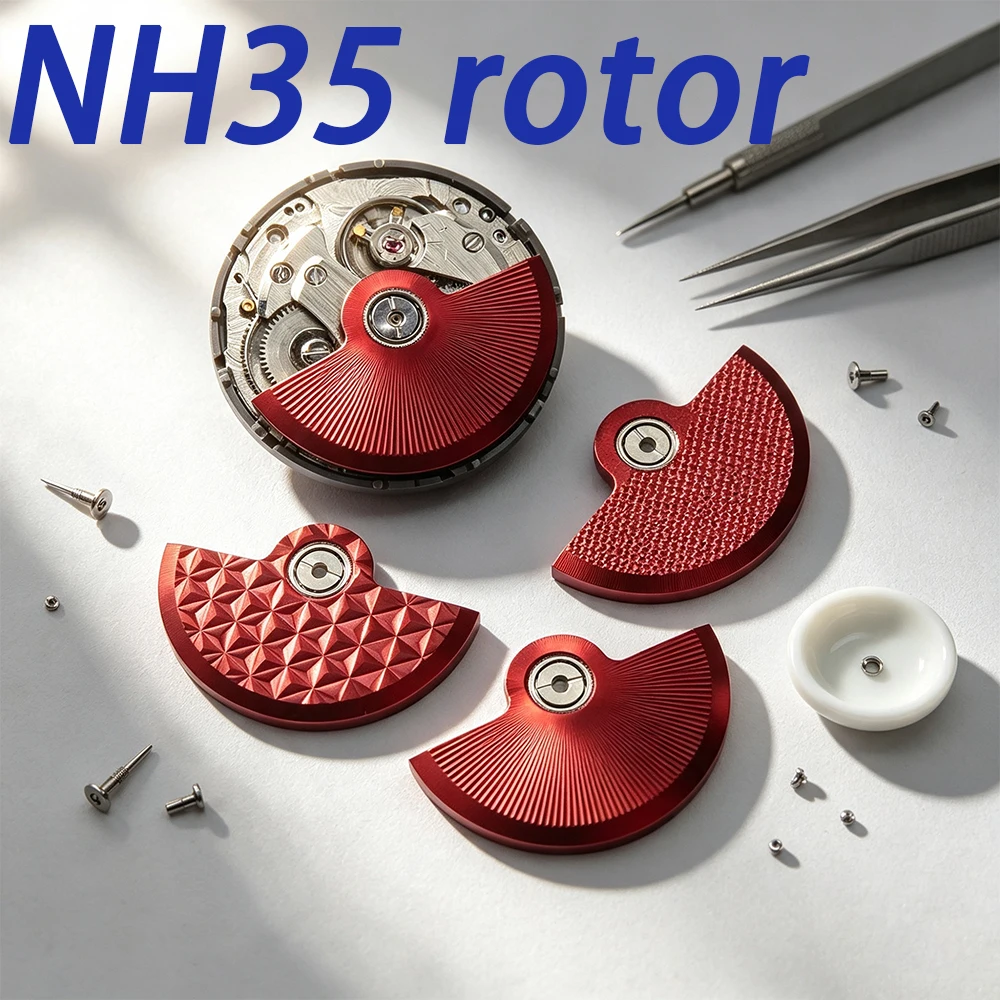 Maßgeschneiderter NH35-Rotor, CNC-gefräster Uhrenrotor für NH35 NH36 Automatikwerk, geeignet für die Modifikation von Uhrenrotoren