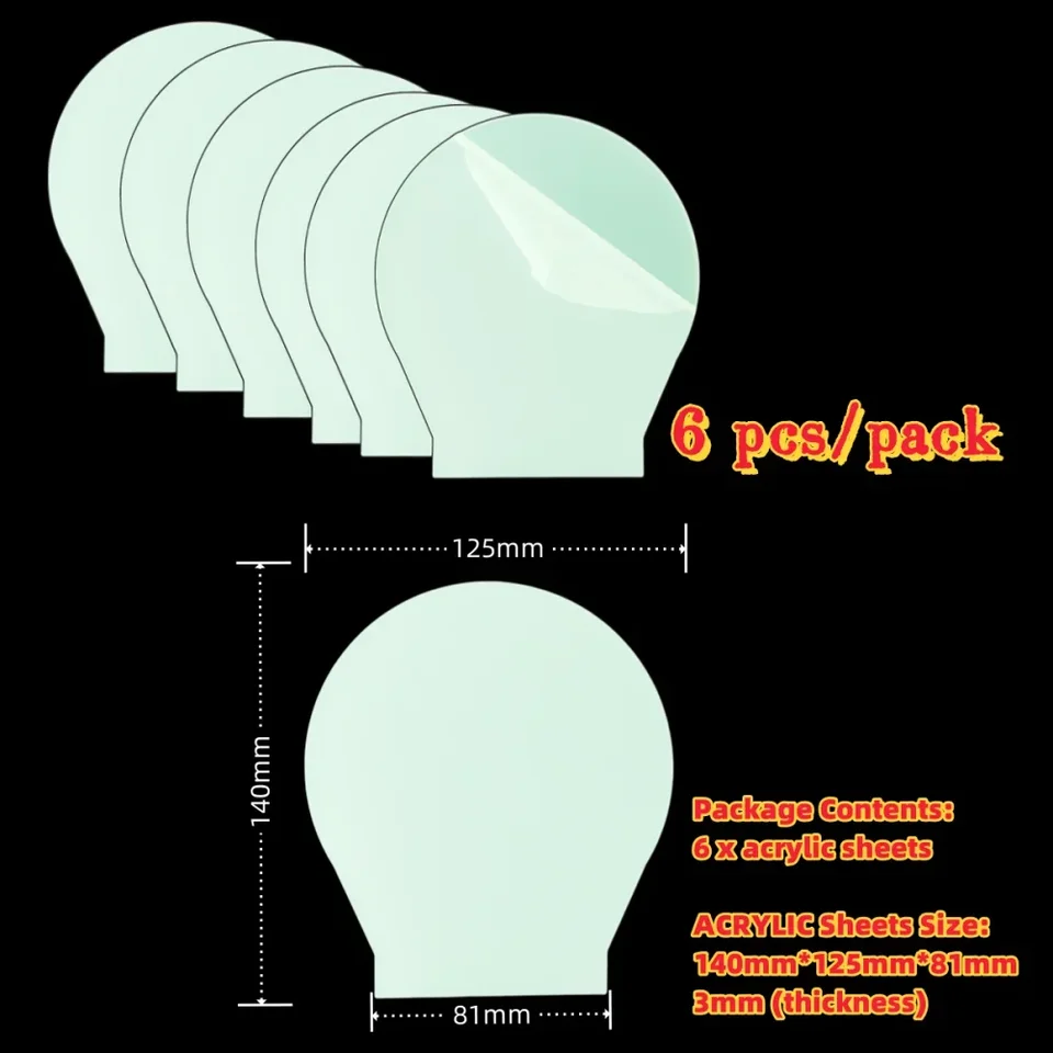 6/12 Pcs  Lamp Base LED Night Light DIY Clear Acrylic Sheets RGB Color Touch Bedside Lamps Bedroom Decor Christmas Gifts, image 10