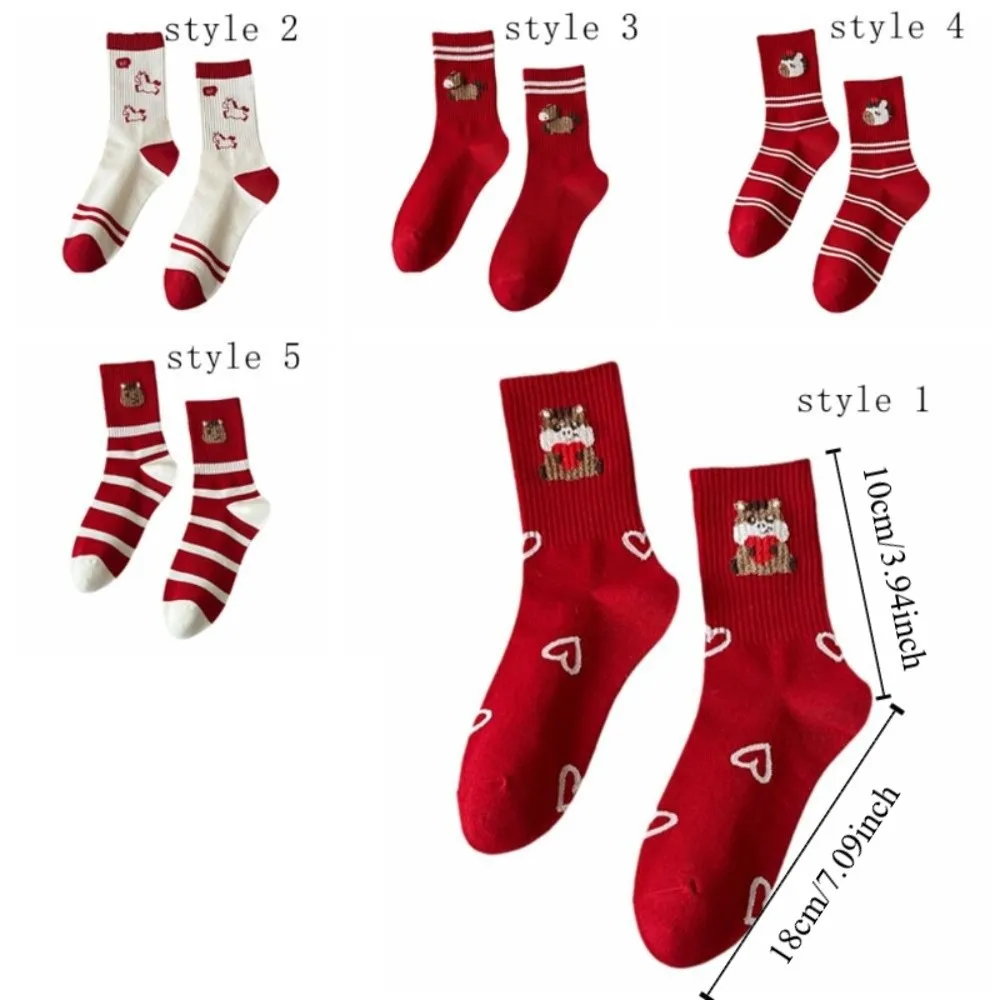 جوارب قطنية بنمط حصان ناعمة ومريحة لسنة الحصان، جوارب مرنة قابلة للتنفس على شكل زودياك، مناسبات العطلات #6