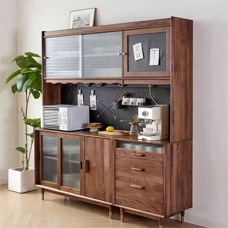 

Customizable Nordic Edge Modern Simple Japanese Cherry Wood Restaurant Storage by Wall High Cabinet