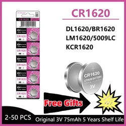 High-Capacity 70mAh CR1620 3V Lithium Battery LM1620 BR1620 ECR1620 KCR1620 CR 1620 5009LC Coin Cells Watch Toys Batteries