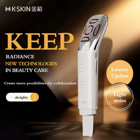 KSKIN Professional Electric Facial Dead Skin Peeling Sonic Cleaning LED Warm Ultrasonic Skin Scrubber