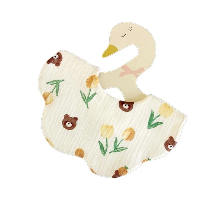 

Q1FE Print Baby Bibs Cotton Infant Bandana Scarf Breathable Teething Bib Towel