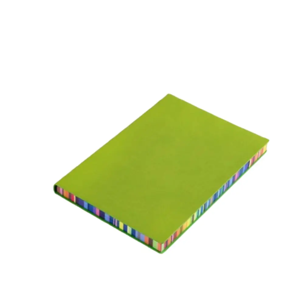 Soft Leather Cover Rainbow Edge Notebook 200 Pages Waterproof Work Meeting Record Book Thickened Horizontal Line