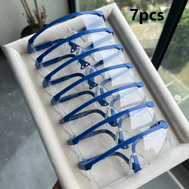 7Pcs Welding Safety Goggles,Welder Eye Protection,Retractable Leg,Splash-Proof Dust-Proof HD AntiImpact Labor Protective Glasses