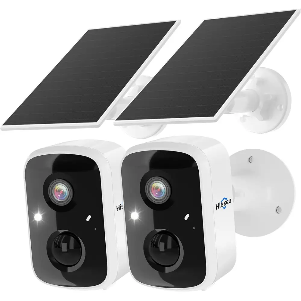 Wireless Outdoor Security Camera 2-Pack: 3K 4MP, Battery-Powered, PIR/AI Motion Detection, Waterproof, Color Night Vision, 2-Way