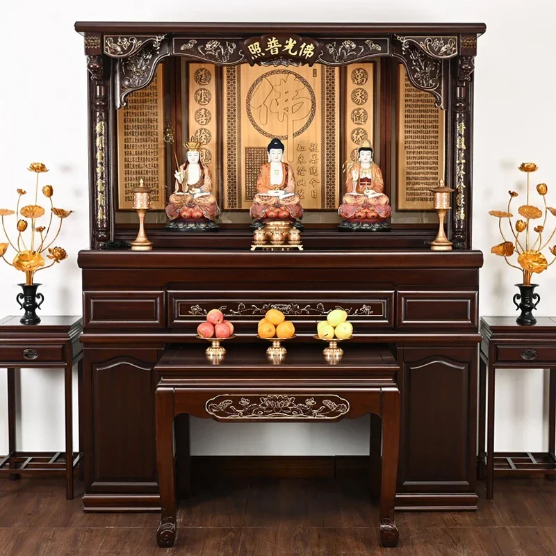 

Nanmu solid wood Buddhist cabinet Buddhist niche New Chinese vertical cabinet Household shrine cabinet Shrine Shrine Zhongtang