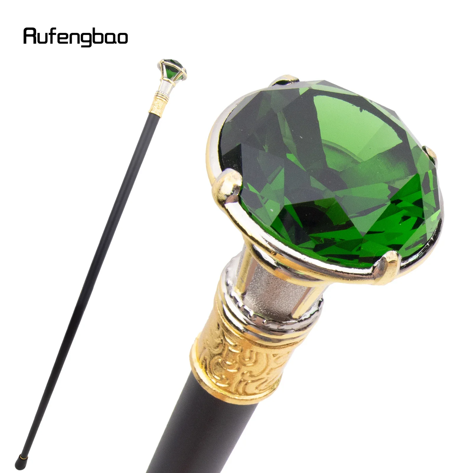 Bastão de caminhada de articulação única, diamante verde, dourado, branco, decorativo, festa, moda, bengala, dia das bruxas, 90cm