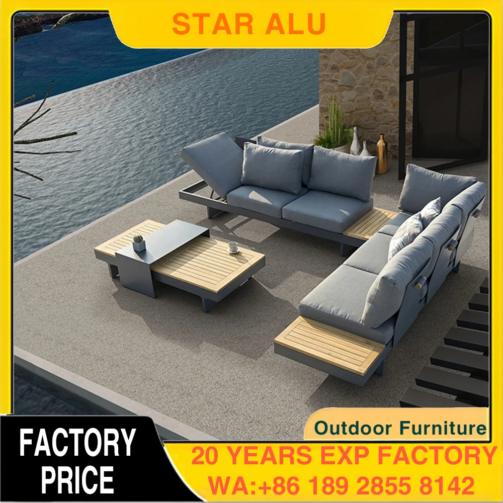 Aluminum Outdoor Garden Furniture, Garden Sofa, Outdoor Aluminum Garden Set