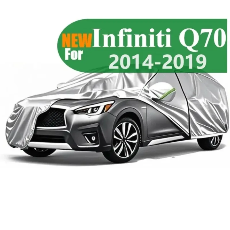 Five-layer waterproof Full cover for Infiniti Q70 2014-2019 sunshine rain and snow protection with a Free storage Bag Silver