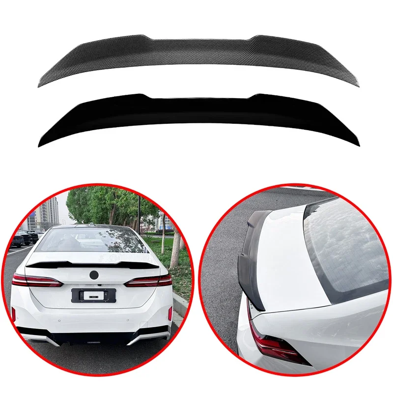 

For BMW 5 Series I5 G60 2024+ 525i 530i M60 PSM Style Car Rear Wing Spoiler Glossy Black Carbon Fiber Look