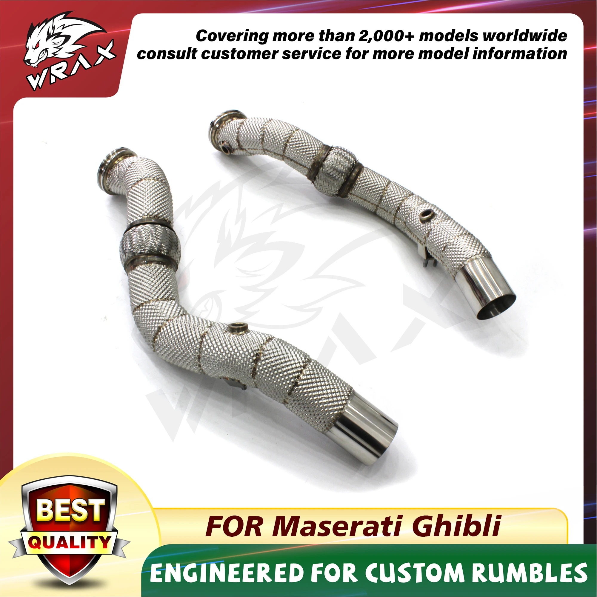 

WRAX Exhaust System High Flow Resonant tube For Maserati Ghibli Pipe downpipe car accessories downpipe