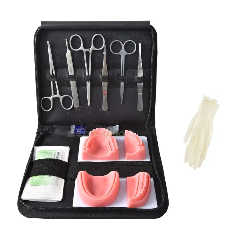 18Pcs/Set Oral Surgical Suture Practice Kit With Suture Block Practice Tooth Model Dental Oral Suture Training Module Set