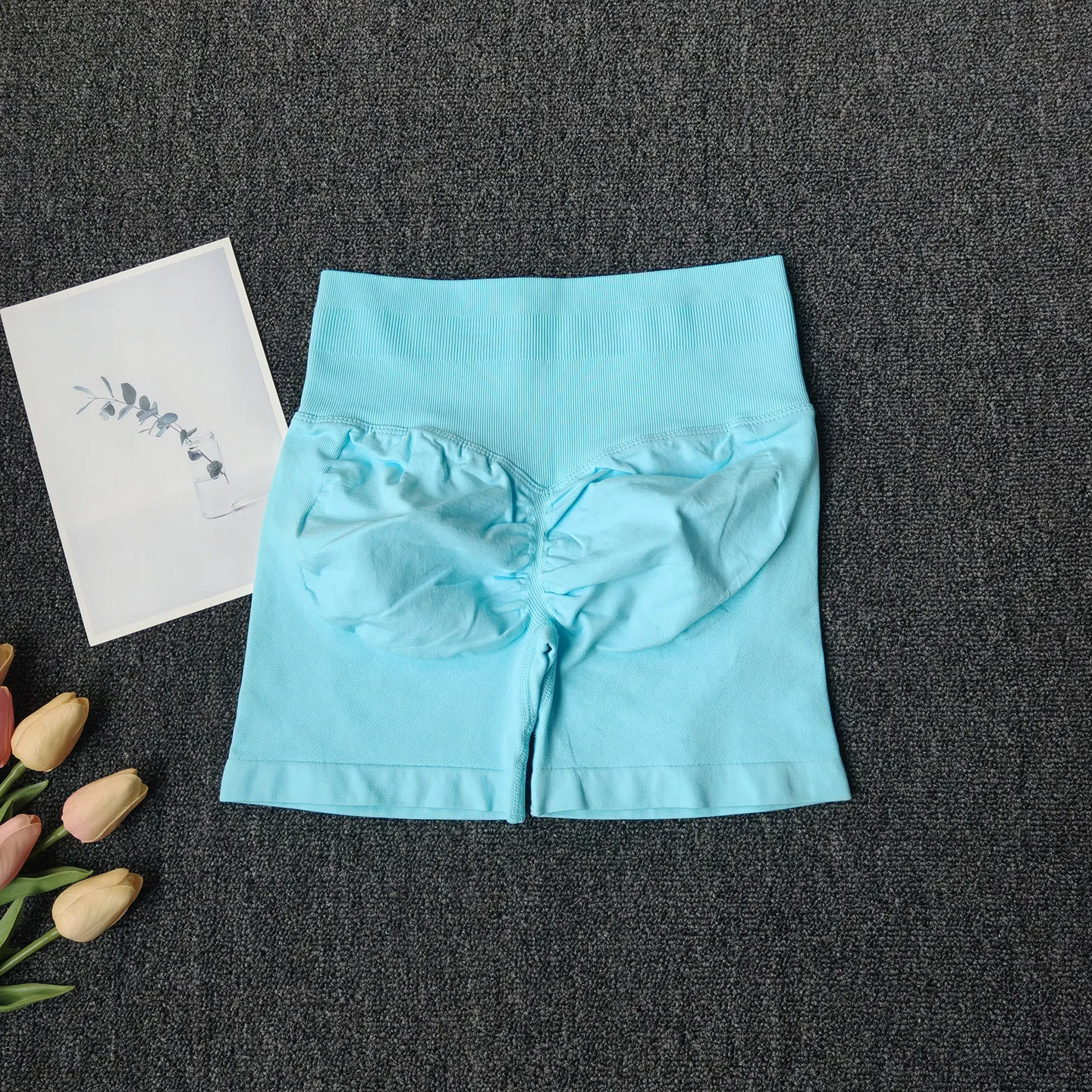 Peach Butt Fitness-Shorts für Damen, Sport-Shorts mit Po-Lifting-Effekt, Yoga-Shorts, hohe Taille, bauchstraffend, nahtlos, hochelastisch. – Detail 9