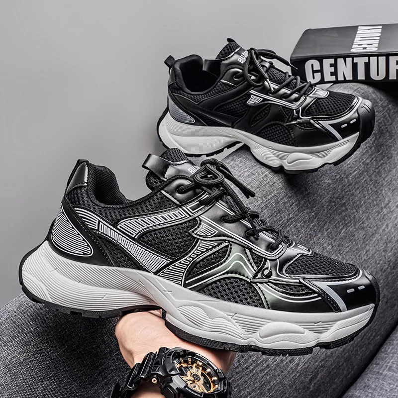 

Men's Casual Sports Shoes Breathable Sneakers Men Korean Outdoor Trendy Thick Bottom Heightening Shoes Fashion Casual Dad Shoes