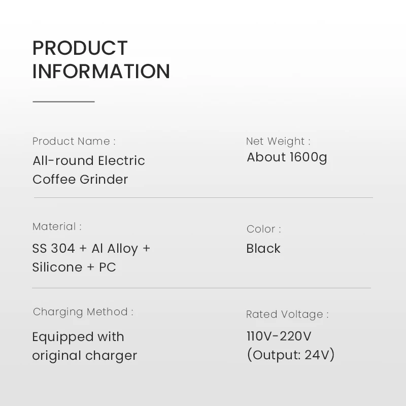 Double Bearing 48mm Conical Burr Stainless Steel Burr Aluminum Automatic 110V 220V 72W Electric Coffee Grinder Household Hotel