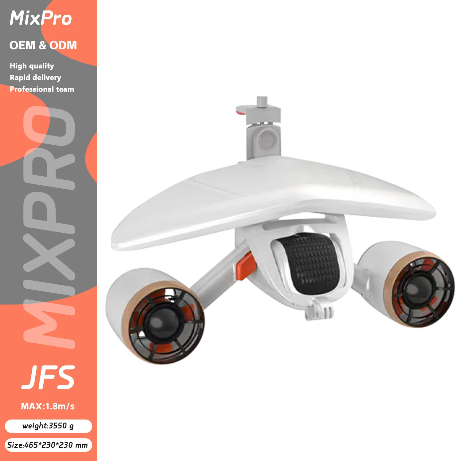 

WhiteShark MixPro Equipped with a Smartphone Camera Mount, Dual-motor 2-speed Design, 40m Waterproof for Diving and Snorkeling