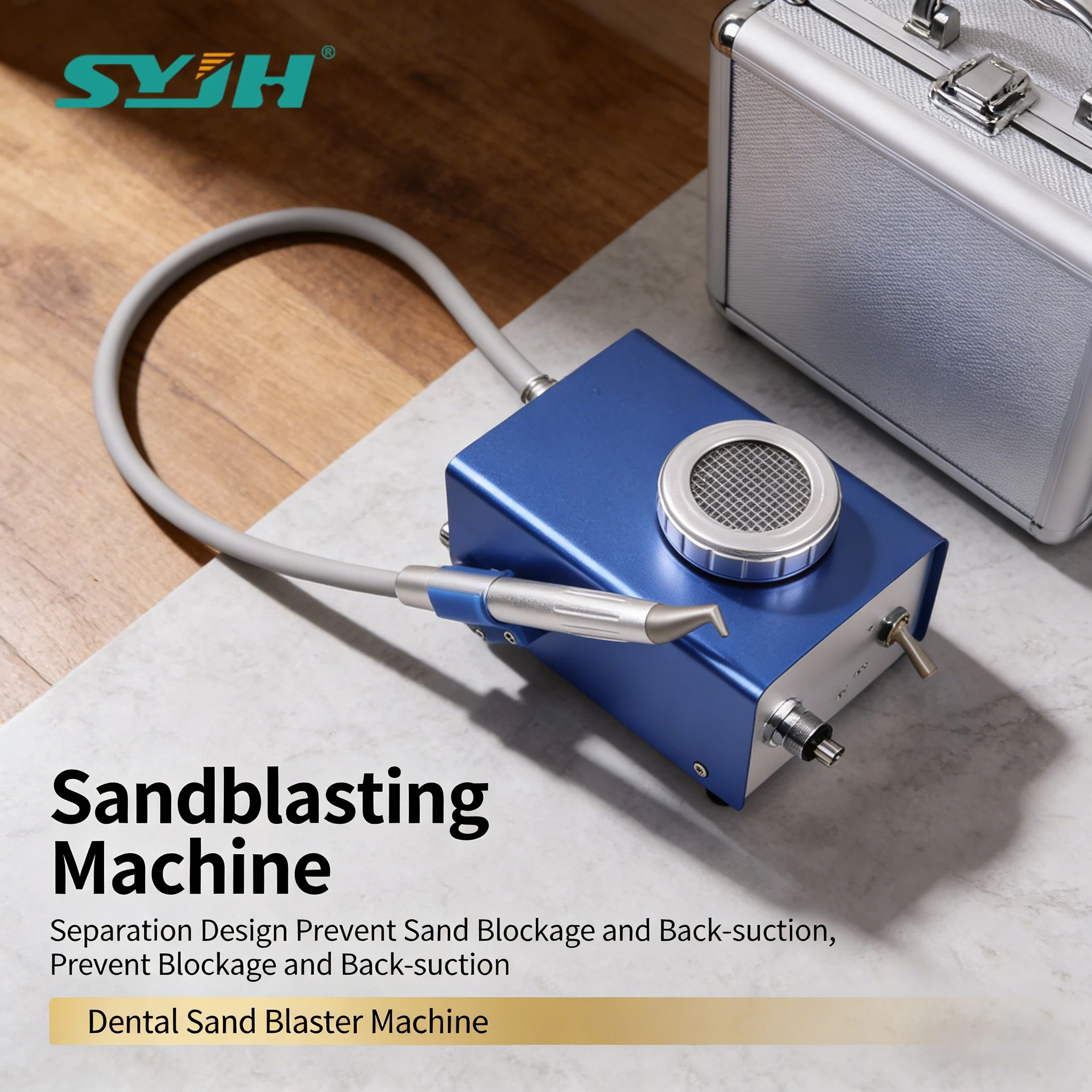 Machine de sablage grande capacité pour polissage dentaire, anti-blocage de sable et aspiration inversée SYJH – Équipement de haute qualité