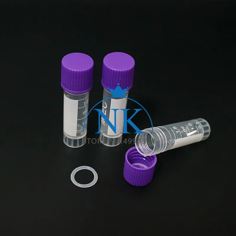 24Pcs 50Pcs 1.8ml(2ml) Plastic Freezing Tube With Color Thread Cap ,Cryovial Preservative Tube Sample Bottles With Scale