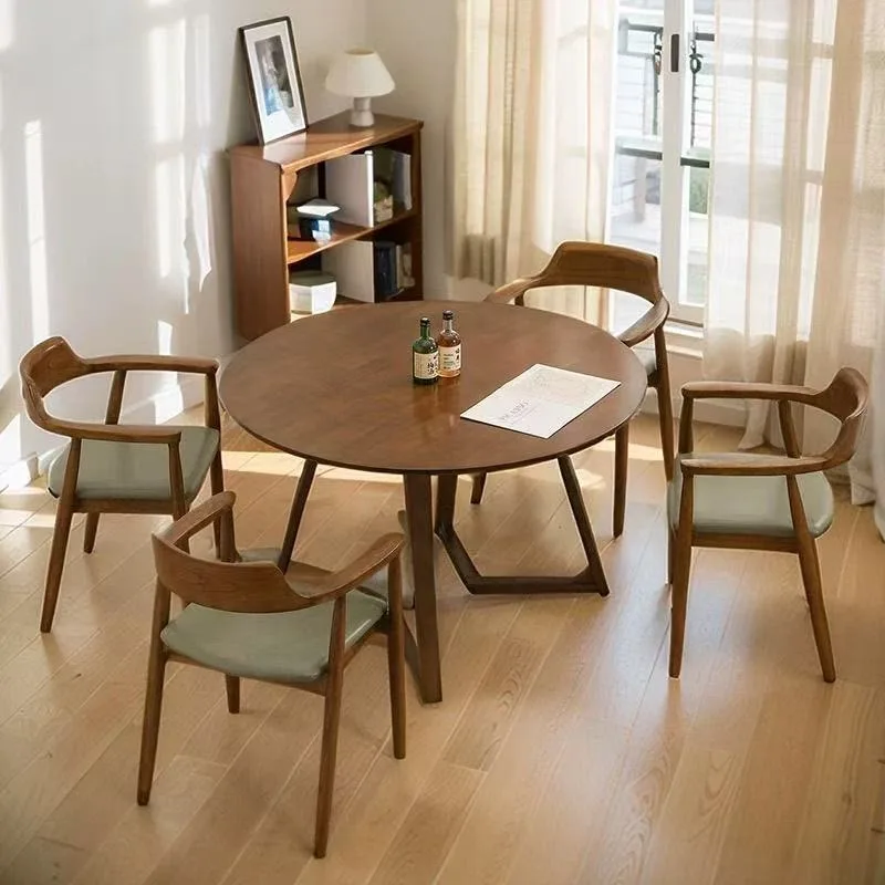 Modern Coffee Shop Restaurant Furniture Sofa Sets Scandinavian Solid Wood Round Dining Table Cafe Dining Table and Chair Set view 5
