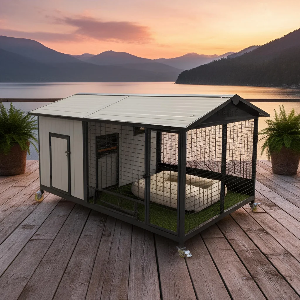 

Eco Conscious Durable Outdoor Dog House Waterproof Recycled Pet Shelter for Patio Garden