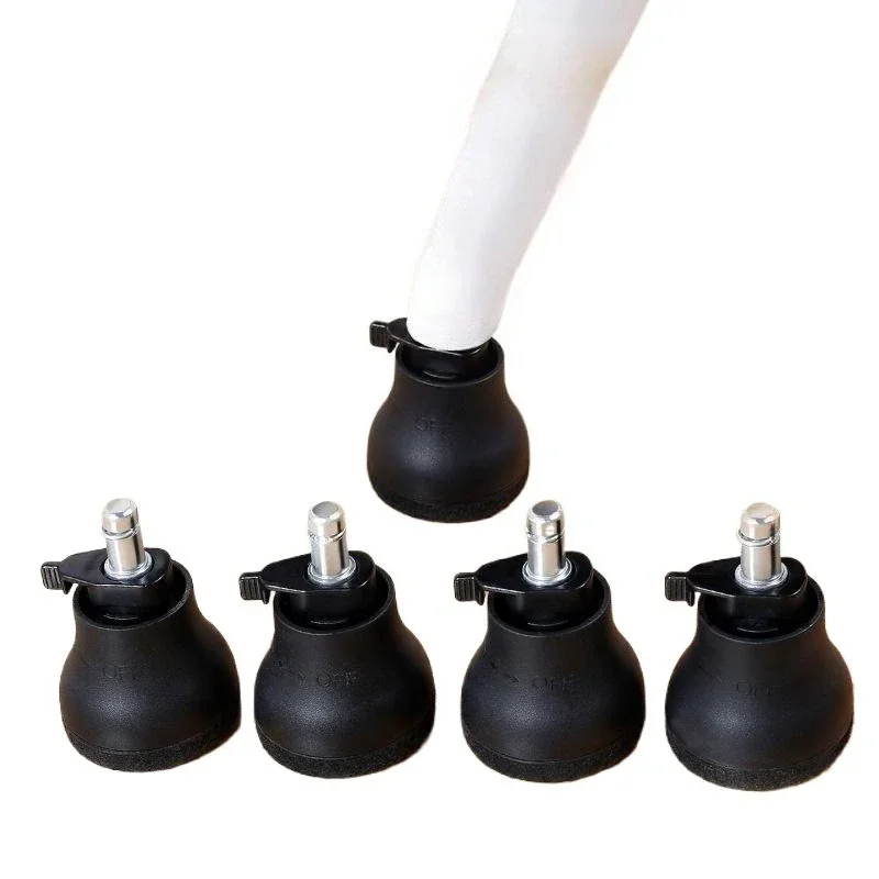 5 Pcs Caster 11mm Computer Chair Foot Cushion Roll Wheel Assist Sliding Stop Slid One Key Switch Foot Cushion/Office Fixed Desk
